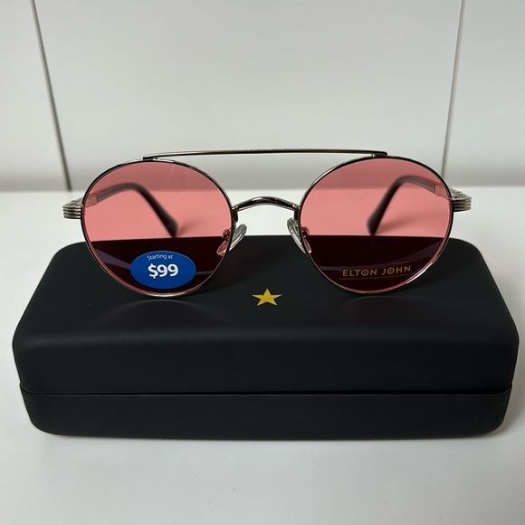 Elton John Pink Lens Sunglasses - Picture 1 of 7